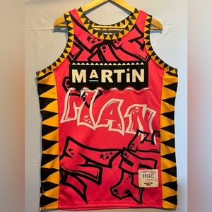 MARTIN Rare 90’s Show Stitched Basketball Jersey Headgear Classic Size Large